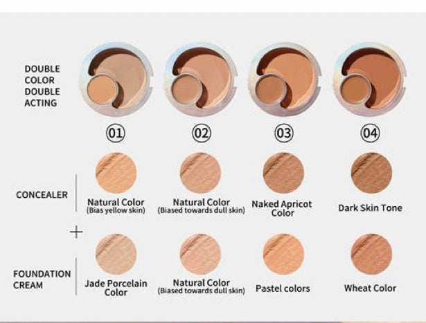 (2 in 1 BB Cream)Concealer +Cream Foundation Palette .