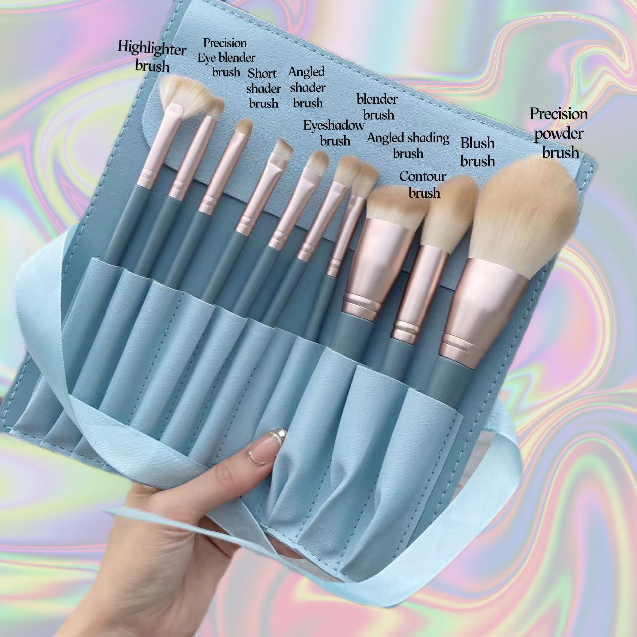 Ayuki’s Secret Professional Makeup Brush Set * BABY BLUE * WITH Brush Roll